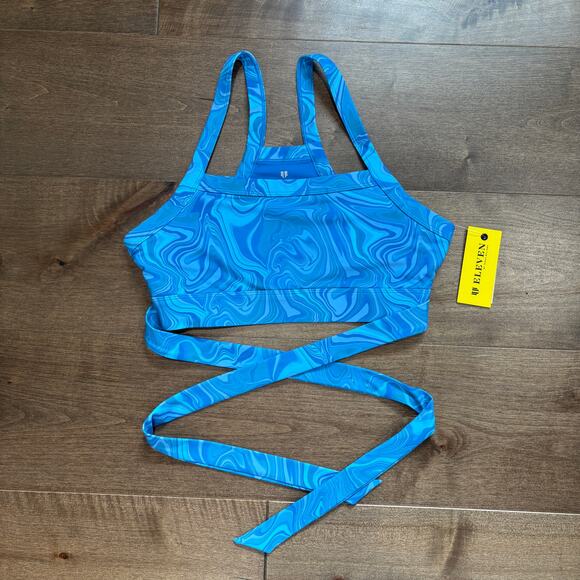Eleven by Venus Williams Womens Small Wrapped Sports Bra Arctric Blue Marble NWT - Picture 1 of 5